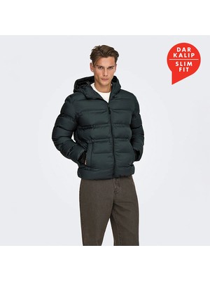 Only & Sons Onsunion  Seamles Life Hood Siyah Erkek Mont 22034836