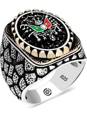 Hanno Telkari Gümüş Osmanlı Arması Oval Erkek Yüzük