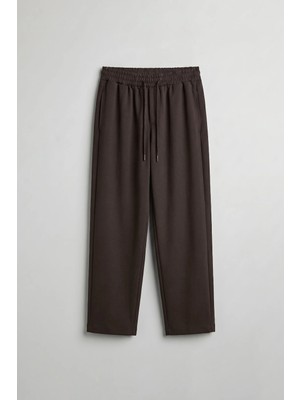 Abluka Online Erkek Relaxed Fit Lastikli Bel Pileli Pantolon Kahverengi