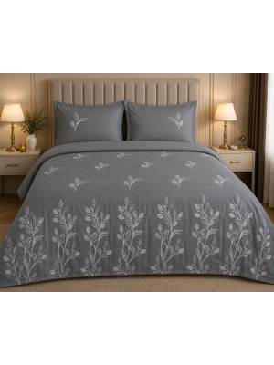 Lena Maison Orkide Şönil Nakışlı Çift Kişilik Yatak Örtüsü 240X260 cm