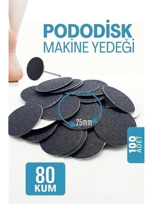 Mey Ithalat® 25 mm Pododisk - Nasır Sökücü Pedikür Makinesi Yedek Pedler 100 Adet 722073
