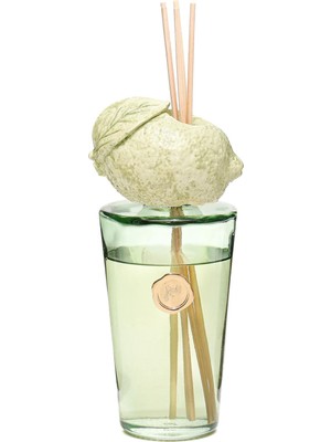 Missi Parlak Sırlı Yeşil Seramik Limon Detaylı Çubuklu Oda Kokusu 400 Ml-Limon Çiçeği