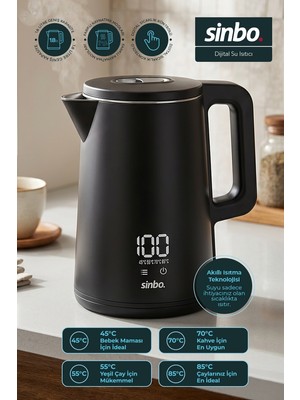Sinbo SK-8042 Dokunmatik Kontrollü Dijital Kettle 1.8 L Sıcaklık Ayarlı Su Isıtıcı Kettle
