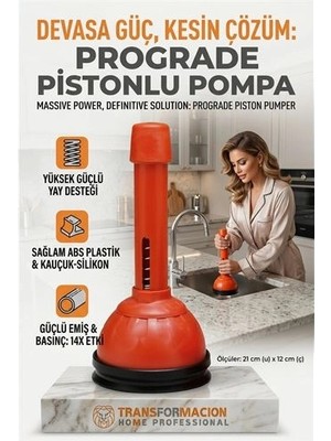 Mey Ithalat® Prograde Pistonlu 14X Lavabo Gider Açıcı Pompa 716627