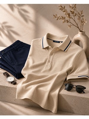 Advante ADV-5012 Polo Yaka Tişört/bej/2xl