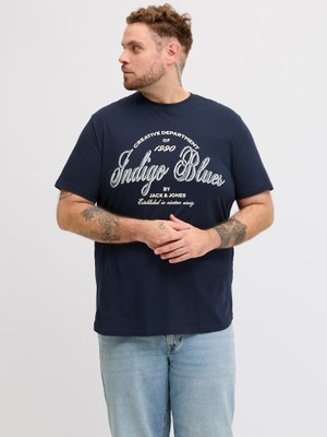 Jack & Jones Jack Jones Yazı Baskılı Büyük Beden Erkek Tişört 12294518