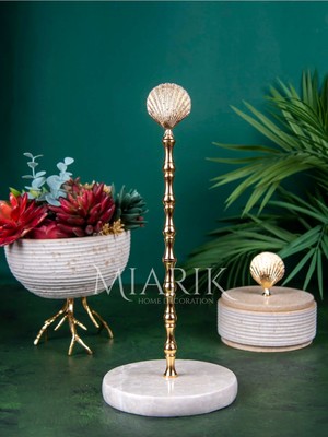 Miarik Design Mermer Midye Kabuğu Peçetelik Havluluk Kağıt Havluluk (Gold)
