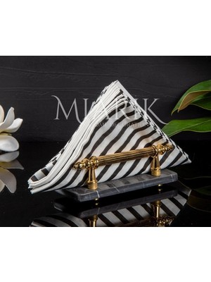Miarik Design Doğal Siyah Mermer Gold Peçetelik