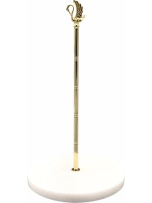 Miarik Design Beyaz Mermer Boynuzlu Geyik Peçetelik Havluluk (Gold Altın)