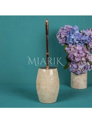 Miarik Design Bej Mermer Oval Tuvalet Fırçası