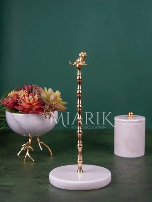 Miarik Design Mermer Köpek Peçetelik Havluluk Kağıt Havluluk (Gold)