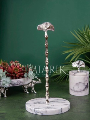 Miarik Design Mermer Gonk Çiçek Peçetelik Havluluk Kağıt Havluluk (Gümüş)