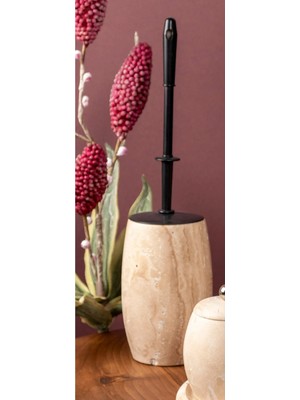Miarik Design Traverten Oval Tuvalet Fırçası