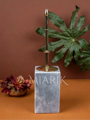 Miarik Design Dekoratif Mermer Kare Tuvalet Fırçası Wc Fırçası