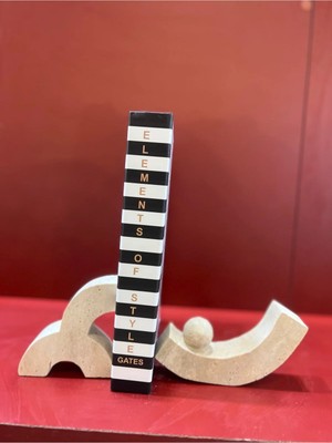 Miarik Design Dekoratif Doğal Traverten Mermer Kitap Tutucu