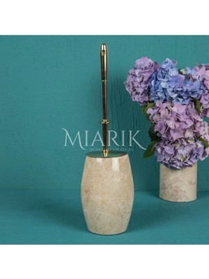 Miarik Design Bej Mermer Oval Tuvalet Fırçası