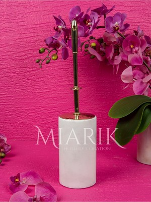 Miarik Design Beyaz Renk Gold Detaylı Tuvalet Fırçası
