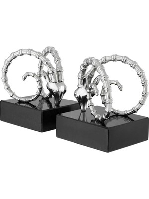 Miarik Design Mermer Kitap Tutucu Oğlak Koç Başı Detayli 19CM