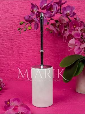 Miarik Design Beyaz Renk Gümüş Detaylı Tuvalet Fırçası