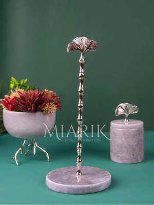 Miarik Design Mermer Gonk Çiçek Peçetelik Havluluk Kağıt Havluluk (Gümüş)