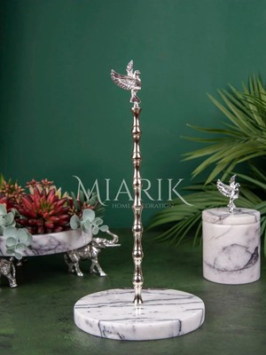 Miarik Design Dekoratif Mermer Kağıt Havluluk Kuş Detaylı