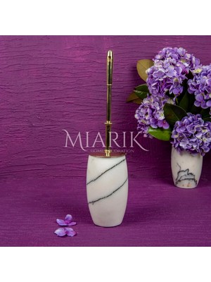 Miarik Design Leylak Mermer Oval Tuvalet Fırçası