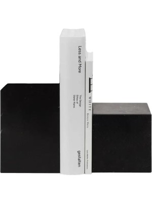 Miarik Design Siyah Mermer Kitap Tutucu Ikili