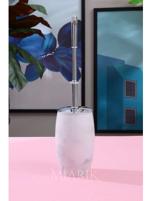 Miarik Design Gümüş Detaylı Oval Tuvalet Fırçası