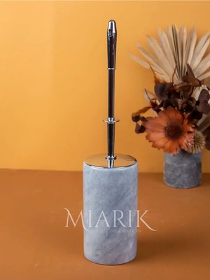 Miarik Design Gri Renk Gümüş Detaylı Tuvalet Fırçası