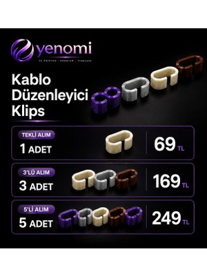 Yenomi Kablo Düzenleyici Klips Tekli Alım