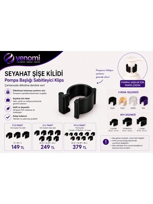 Yenomi Seyahat Şişe Kilidi 3'lü Set ( S | M | L)