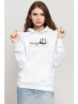 Tshirthane Outlander Artemis Crew Beyaz Kadın 3ip Kapşonlu Sweatshirt