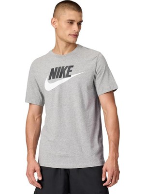 Nike M Nsw Tee Icon Ft Pamuklu Erkek Gri Spor Tişört