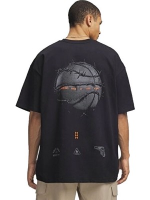 Under Armour U M Hwt Hoops Photoreal Ss Erkek Basketbol Tişört 6009329-001 Siyah