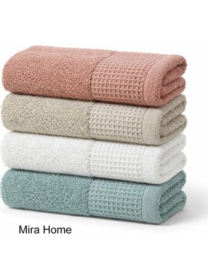 Mira Home 4 Lü El Yüz Havlu Seti Waffle Bordürlü Pamuklu