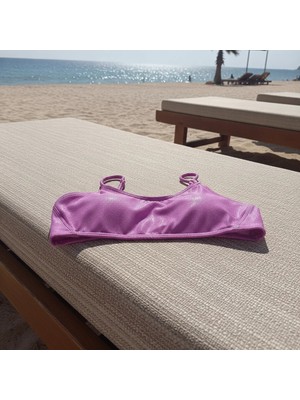 Bonbon Kadın Plaj Giyim Askılı Lila Renk Bikini Üst BB2576
