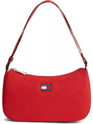 Tommy Hilfiger Kadın Ayarlanabilir Askılı Ikonik Bayrak Logo Etiketli Fermuarlı Iç Cepli Kırmızı Çanta AW0AW18768-XMP