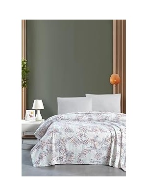 Belirtilmemiş Mulberry Karla Tek Kişilik Pike Yatak Örtüsü 170 x 230 CM%100 Pamuk Geometrik Desenli Bej