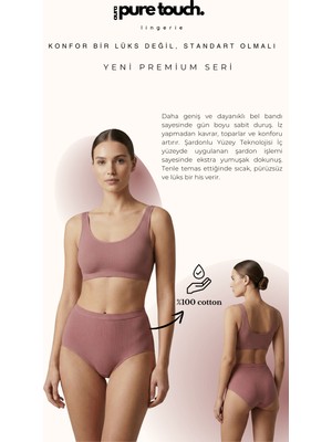 Kadın Fitilli Ribana Pamuklu Külot / Kaşkorse Pamuklu Külot 5'li Paket