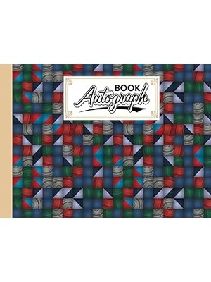 Belirtilmemiş Autograph Book: Squares Cover | Memory Book, Signature Celebrity Memorabilia Album Gift, Size 8.25"