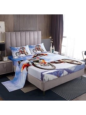 Belirtilmemiş Feelyou Motocross Rider Nevresim Takımı, Ekstrem Sporlar, Yatak Çarşafları, Çocuklar, Erkek ve Kız