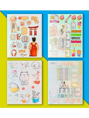 Bam My DIY Sticker Book 24 * 17 cm 16 Sayfa Özel Tasarım Rengarenk Sticker Kitabı