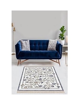 Belirtilmemiş Pelangi Çiçek Desenli Çerçeveli Dijital Baskı Yıkanabilir Kaymaz Taban Modern Salon Halı ve Yolluk,