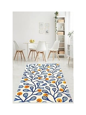 Belirtilmemiş Pelangi Sarmaşık Yapraklı Yemişli Bitki Desen Yıkanabilir Kaymaz Taban Leke Tutmaz Salon Halısı Yol
