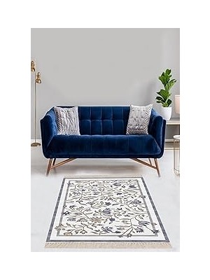 Belirtilmemiş Pelangi Çiçek Desenli Çerçeveli Dijital Baskı Yıkanabilir Kaymaz Taban Modern Salon Halı ve Yolluk,