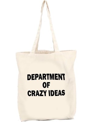 Belirtilmemiş Department Of Crazy Ideas Baskılı Gabardin Bez Çanta