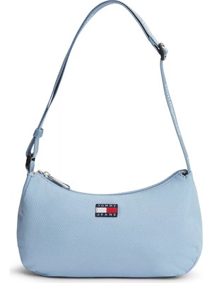 Tommy Hilfiger Kadın Ayarlanabilir Askılı Ikonik Bayrak Logo Etiketli Fermuarlı Iç Cepli Mavi Çanta AW0AW18768-DAR