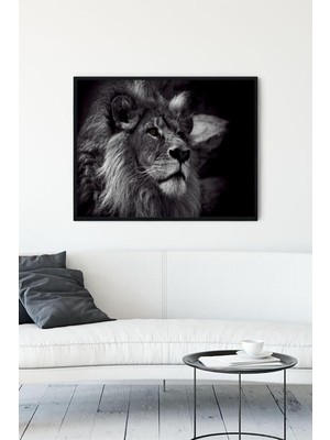 Belirtilmemiş Postermanya (PSTER9876) Aslan Motivasyon Çerçeveli Tablo 2 (30 x 40CM)