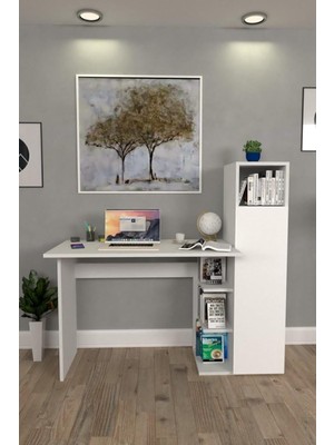 Belirtilmemiş Moonlife Diamond Dolaplı Çalışma Masası Beyaz