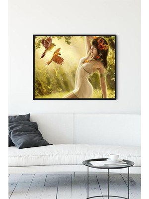 Belirtilmemiş Postermanya (PSTER11674) Kız Sanatsal Çerçeveli Tablo 2 (50X70CM)